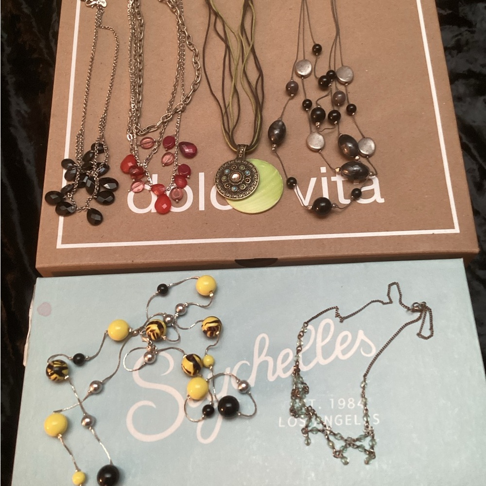 Lot of 6 Elegant Multi-Color Necklaces